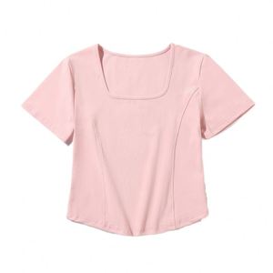 Women's XXL Knitted Cotton Short Sleeve T <b>Shirt</b> Dress Casual Vintage Floral Long-Term Fashion Custom Logo Printed Breathable - Product Image 1