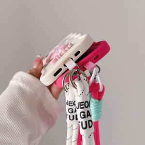 Love cuore fiocco ondulato morbido TPU custodia per telefono appeso corda per <span class=keywords><strong>Samsung</strong></span> S25 Ultra S24 Plus S23 S24FE S23FE A05 A06 A53 A54 <span class=keywords><strong>Cover</strong></span> posteriore - Product Image 5