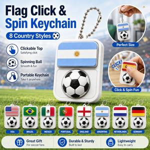 Portachiavi Antistress Girevole a Forma di Bandiera Nazionale Stampata in 3D, Ciondolo Portatile a Pressione per Decompressione, Giocattolo Antistress da Calcio, Charm per Borsa - Product Image 1