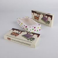 Boîte d'emballage avec fenêtre en PVC de qualité alimentaire en or de luxe avec logo personnalisé pour la manipulation de l'impression par stratification mate de barre de chocolat bonbon