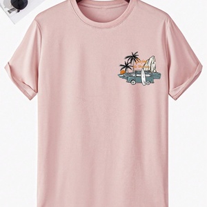 Camisetas Casuales de Verano para Hombre con Estampado Gráfico y Cuello Redondo, Camisetas de Manga Corta con Estampado de Letras - Product Image 2