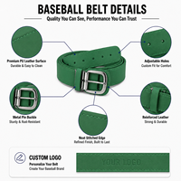 Ceinture de baseball classique en cuir PU, taille ajustable, boucle sécurisée, pour uniforme sportif, softball, usage quotidien et sur le terrain pour les équipes.