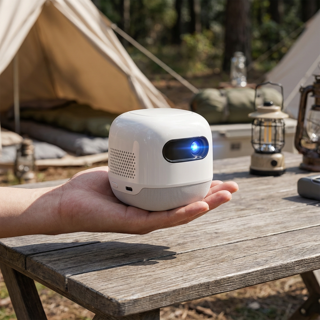 Certified Mini 1080P Wireless Smart Android 13 Projector Short Throw Portable EU LED Lamp 200-Inch Built-In Battery Outdoor Use
