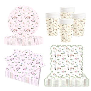 DAMAI Wildflower Party Suppliers Floral Disposable Set Wildflower Baby <b>Shower</b> Decorations for Wedding Birthday Tea Party - Product Image 4