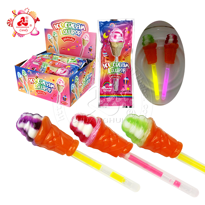 Hot-dog fluorescent lollipop