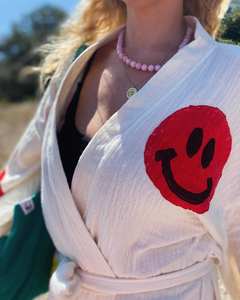 도매상 느슨한 코튼 린넨 기모노 사용자 정의 인쇄 가운 여성 가디건 비키니 썬 셔츠 비치 섹시 커버 업 - Product Image 3