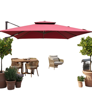 Modern Double-sided Large Aluminum Waterproof Foldable Patio <b>Umbrella</b> 2.3m Radii -Courtyard Park Hotel Gym <b>Outdoor</b> Furniture Use - Product Image 2