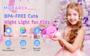 Veilleuse LED en silicone souple pour chambre d'enfant, mini lampe pour bébé, lampe de sommeil pour bébé, décoration de lampe mignonne - Product Image 6