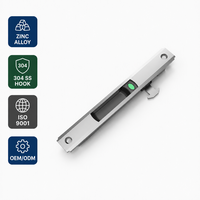 Loquet coulissant en alliage de zinc pour fenêtre, crochet en acier inoxydable 304 pour quincaillerie de porte en aluminium, verrouillage à point unique pour salle de bain