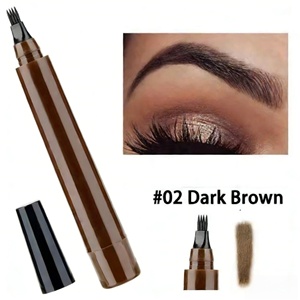 Lápiz de Cejas de Cuatro Puntas, Resistente al Agua, Color Negro y Marrón, para Delineado Fino y Duradero - Product Image 6