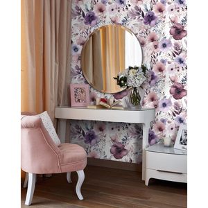 Papel Tapiz Autoadhesivo Floral Personalizado HAOKHOME, Papel de Contacto de Vinilo Morado/Morado/Blanco de 17.7 Pulgadas X 9.8 Pies para Decoración de Gimnasio - Product Image 1
