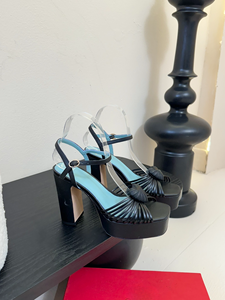 Sandalias de tacón ultra alto con plataforma antideslizante e impermeables Love Sexy Evergreen, con punta cuadrada y una tira trasera para mujer - Product Image 4