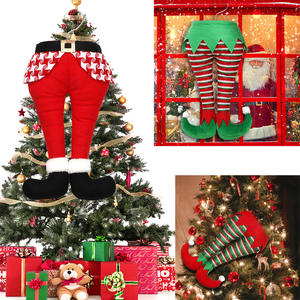 Navidad Santa Elf Legs Felpa Pies <span class=keywords><strong>de</strong></span> peluche con <span class=keywords><strong>zapatos</strong></span> pegados en la decoración del árbol <span class=keywords><strong>de</strong></span> Navidad Festival <span class=keywords><strong>de</strong></span> Navidad Suministros <span class=keywords><strong>de</strong></span> adorno para fiestas - Product Image 3