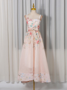 New Women's <b>Strapless</b> Sleeveless Printed <b>Dress</b> with Tie Design - Product Image 3