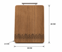Planche de service en bois de wengé gravée au laser sur mesure, poignée en acier inoxydable, motif floral bohème, écologique, durable, ustensiles de cuisine