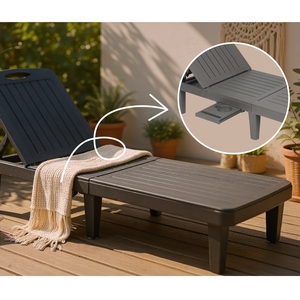 Chaise longue pliable multifonction <span class=keywords><strong>en</strong></span> <span class=keywords><strong>plastique</strong></span> - Chaise <span class=keywords><strong>de</strong></span> <span class=keywords><strong>jardin</strong></span>, <span class=keywords><strong>de</strong></span> piscine, <span class=keywords><strong>de</strong></span> plage, d'extérieur - Product Image 3