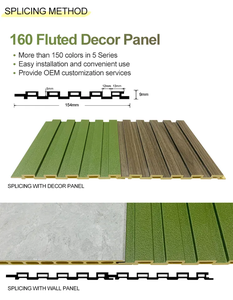 공장 가격 인테리어 벽 클래딩 방수 난연 WPC 아트 루버 배경 럭셔리 디자인 플루트 슬레이트 패널 - Product Image 4