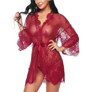 Camisón de encaje transparente para mujer, ropa de dormir suave para el hogar - Product Image 6