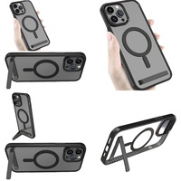 Casing Transparan Magnetik Tahan Lama dengan Penyangga untuk iPhone 15 14 13 12 Plus 11 16 Pro Max 17 Air, Grosir Barang Elektronik