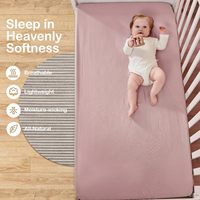 Drap-housse pour lit bébé 100% coton biologique, tissé floral, 200TC, écologique, lot de 2