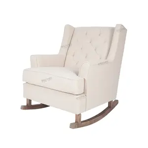النمط الأمريكي مجموعة أريكة الأثاث الحضانة غرفة خشبية الساق الأبيض الحضانة كرسي متأرجح