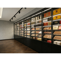 Vitrine de présentation pour humidificateur à cigares sur mesure avec tiroirs en bois de cèdre espagnol pour boutique de tabac