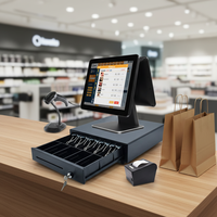Terminal de paiement intelligent tout-en-un avec écran tactile capacitif de 15 pouces, caisse enregistreuse, systèmes POS, NFC, Wi-Fi 6 pour