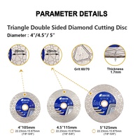 SHDIATOOL diamant disque de coupe Triangle Double face meule diamant outils de coupe pour granit marbre maçonnerie lames de scie