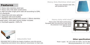 Độ Chính Xác III Trọng Lượng Điều Khiển Tầng Chỉ Số Quy Mô Thép Không Gỉ Cổng Nối Tiếp <span class=keywords><strong>RS232</strong></span>(USB-B) Với Cực Khung - Product Image 5