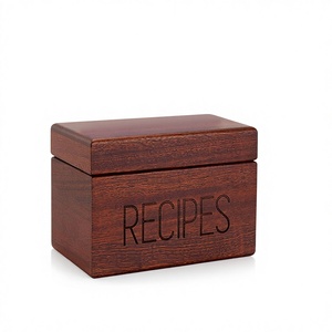 Caja de Recetas Portátil Rectangular de Estilo Vintage Apace Living, de Madera de Sapele, con 50 Separadores para Tarjetas de 4x6 Pulgadas, Capacidad para 240 Tarjetas, Premium - Product Image 1