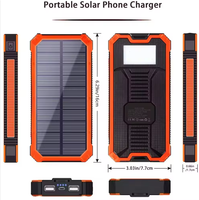 Ponsel pintar 10000mAh kedap air elektronik tenaga surya portabel Powerbank 20000mah ponsel Antarmuka Input USB mikro