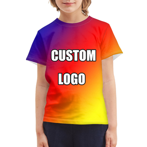 LOGO/Diseño/Texto Ropa personalizada para niños Poliéster Spandex Camiseta Verano Camiseta de manga corta Camiseta 3-16 años Ropa para niños y niñas - Product Image 2