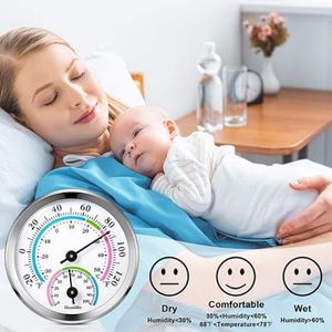 ขายเครื่องวัดอุณหภูมิขนาดเล็กในครัวเรือนเครื่องวัดความชื้นอุณหภูมิและความชื้นในร่มสําหรับผนังบ้านห้อง Babay ตู้อบถัง - Product Image 6