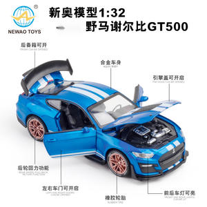Vente en gros Cadeau pour garçon Voitures de simulation Jouet <span class=keywords><strong>1</strong></span>:32 <span class=keywords><strong>Mustang</strong></span> GT500 Pull Back Diecast Sports Vehicles Jouets avec son et lumière - Product Image 3