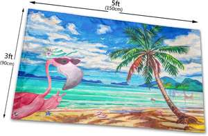Bandera de Flamingo 3x5 pies con ojales para exteriores, decoración de palmeras para interiores, hogar y jardín, cartel festivo para primavera y verano - Product Image 3