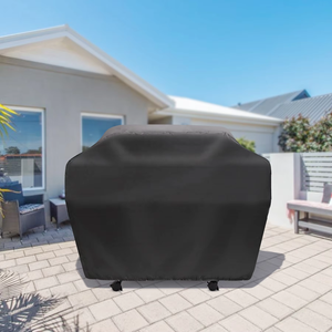 Penutup kain Oxford 210 tahan debu tahan air untuk furnitur luar ruangan kursi poliester PVC kain hitam untuk pemanggang BBQ teras taman - Product Image 5