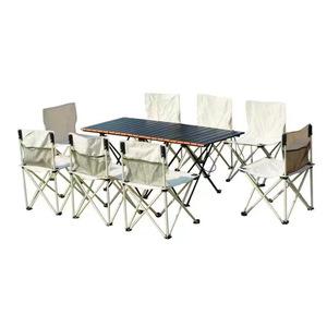 95% extérieur Portable décrochage pliant <span class=keywords><strong>longue</strong></span> Table <span class=keywords><strong>chaise</strong></span> de jardin ensemble <span class=keywords><strong>Camping</strong></span> pique-nique parc voiture fait Oxford aluminium moderne en gros - Product Image 5