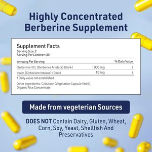Capsules de berbérine en marque privée OEM/ODM - Complément de berbérine naturelle de haute pureté - Product Image 6
