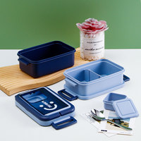 Boîte à lunch en PP à double couche de 1550ml avec cuillère 410SS
