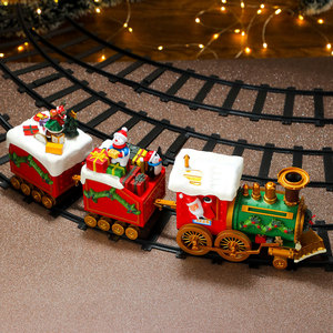 Vía de tren navideña con un diámetro de 1,35 metros, decoraciones para árboles de Navidad, decoraciones de ambiente, regalos de Navidad - Product Image 2