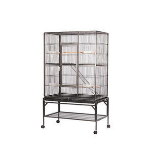 Cage à oiseaux en métal à vente chaude avec plateau en plastique et base en fonte, cage d'élevage multifonctionnelle pour grands perroquets - Product Image 2