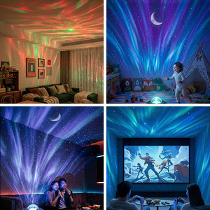 Northern <b>Lights</b> Starry Sky Projector <b>Light</b> Bluetooth Speaker Round USB Power Ambient Night <b>Light</b> For Room Decor - Product Image 4