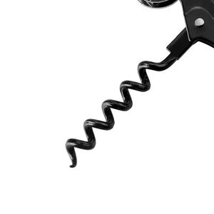 Sacacorchos de Acero Inoxidable con Forma de Caballito de Mar, Abridor de Botellas de Vino Manual Plano, Mango de Cuerno Negro, Regalo Promocional Ecológico - Product Image 4