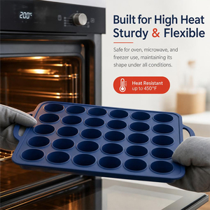 Ensemble de moules à pâtisserie en silicone antiadhésif résistant à la chaleur -40 ° C à 230 ° C Easy Release, qualité alimentaire, sans BPA, avec poignées, compatible lave-vaisselle - Product Image 3