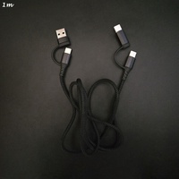 Viajes sin preocupaciones La durabilidad más pequeña Trenzado Multifuncional USB Tipo C 8 pines 4 en 1 Cables