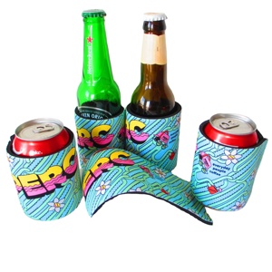 Custom Slap Wrap Stubby Sleeve Sublimation Logo Tumbler Neoprene Beer <b>Bottle</b> Can Cooler Holder - Product Image 2
