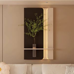 Peinture décorative 3D en grès pour hall d'entrée, nouvelle peinture lumineuse LED créative, peinture murale hydroponique avancée avec plantes vertes - Product Image 3