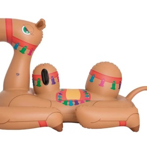 Bouée gonflable en PVC en forme de chameau 220*113*117 CM avec deux poignées pour enfants et adultes, flotteur de piscine - Product Image 2