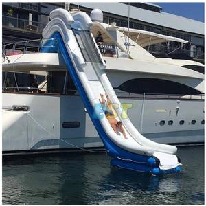 수영장 폰툰과 요트 보트에 대한 풍선 워터 슬라이드 상업용 거대한 풍선 플로팅 워터 슬라이드 - Product Image 3