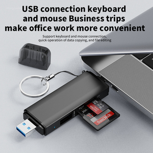 USB 3.0 AM + USB Type-C để SD/TF 4.0 + USB 2.0 AF Đầu Kép A + C trực tiếp chèn thẻ kép đọc - Product Image 6
